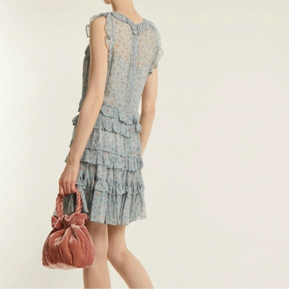 Rebecca Taylor Ruffle Trimmed Silk Chiffon Dress - Picture 3 of 7